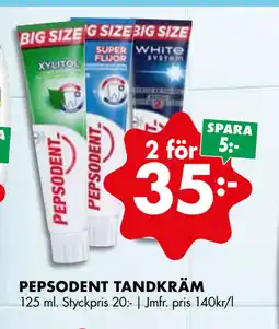 ÖoB PEPSODENT TANDKRÄM erbjuda