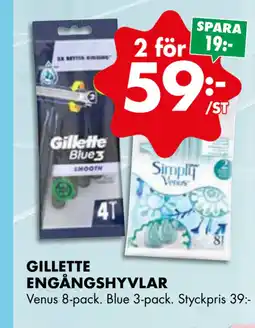 ÖoB GILLETTE ENGÅNGSHYVLAR erbjuda