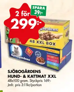 ÖoB SJÖBOGÅRDENS HUND- & KATTMAT XXL erbjuda