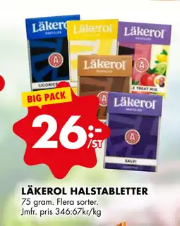 ÖoB LÄKEROL HALSTABLETTER erbjuda
