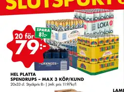 ÖoB HEL PLATTA SPENDRUPS – MAX 3 KÖP/KUND erbjuda