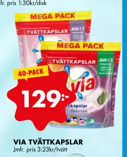 ÖoB VIA TVÄTTKAPSLAR erbjuda