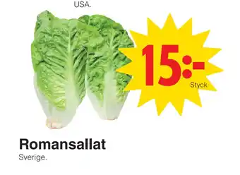 Matöppet Romansallat erbjuda