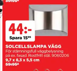 Jem&Fix SOLCELLSLAMPA VÄGG erbjuda