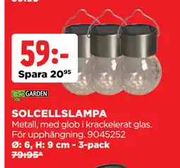 Jem&Fix SOLCELLSLAMPA erbjuda