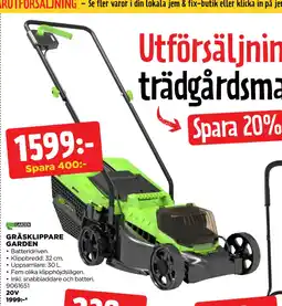 Jem&Fix GRÄSKLIPPARE GARDEN erbjuda