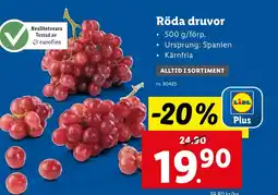 Lidl Röda druvor erbjuda