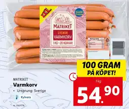 Lidl MATRIKET Varmkorv erbjuda