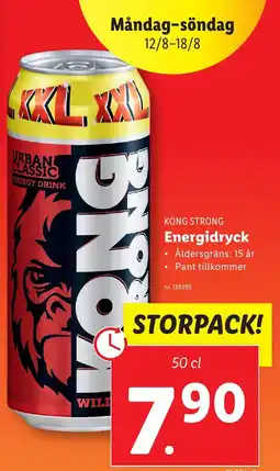 Lidl KONG STRONG Energidryck erbjuda