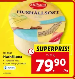 Lidl MILBONA Hushållsost erbjuda