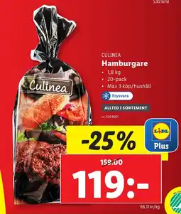 Lidl CULINEA Hamburgare erbjuda