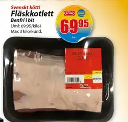 Extra Mjällby Stormarknad Svenskt kött! Fläskkotlett Benfri i bit erbjuda