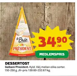 Coop Daglivs DESSERTOST erbjuda