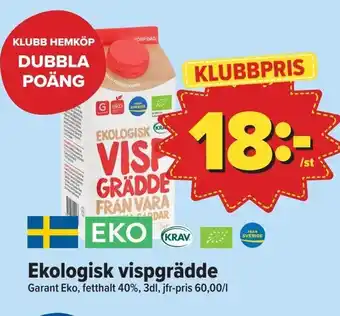 Östenssons Ekologisk vispgrädde erbjuda