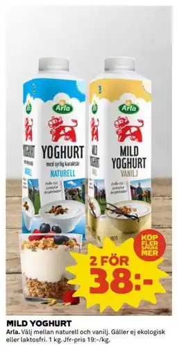 Coop MILD YOGHURT erbjuda