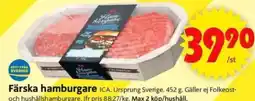 ICA Supermarket Färska hamburgare erbjuda