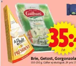 Brie, Getost, Gorgonzola