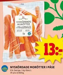 ICA Supermarket NYSKÖRDADE MORÖTTER I PÅSE erbjuda