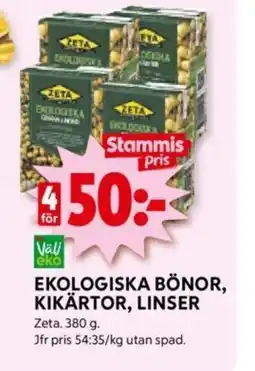 ICA Supermarket EKOLOGISKA BÖNOR, KIKÄRTOR, LINSER erbjuda