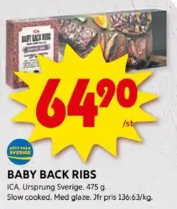 ICA Supermarket BABY BACK RIBS erbjuda