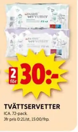 ICA Supermarket TVÄTTSERVETTER erbjuda