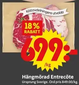 ICA Supermarket Hängmörad Entrecôte erbjuda