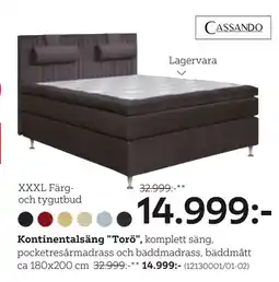 XXXLutz Kontinentalsäng Torö erbjuda