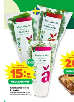 Stora Coop Ekologiska färska kryddor erbjuda