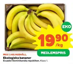 Stora Coop Ekologiska bananer erbjuda
