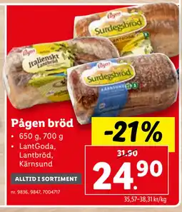 Lidl Pågen bröd erbjuda