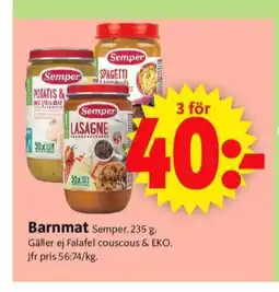ICA Supermarket Semper barnmat erbjuda
