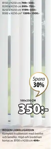 JYSK ROGEN LAMELLGARDIN erbjuda