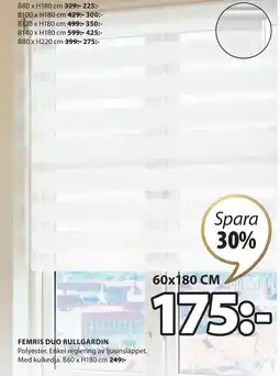 JYSK FEMRIS DUO RULLGARDIN erbjuda
