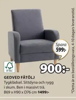 JYSK GEDVED FÅTÖLJ erbjuda