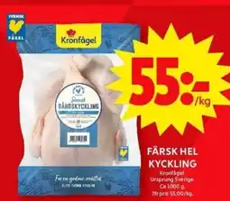 ICA Maxi FÄRSK HEL KYCKLING erbjuda