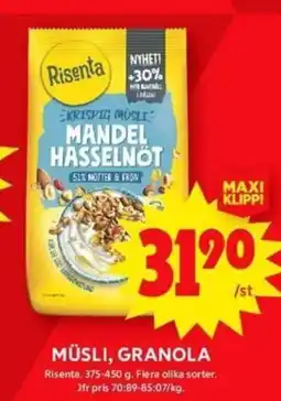 ICA Maxi MÜSLI, GRANOLA erbjuda