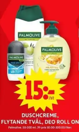 ICA Maxi DUSCHCREME, FLYTANDE TVÅL, DEO ROLL ON erbjuda