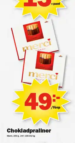 Pekås Chokladpraliner erbjuda