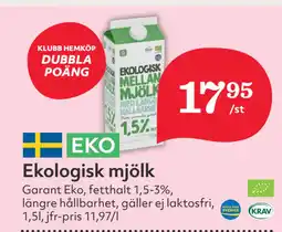 Hemköp Ekologisk mjölk erbjuda