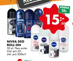 ÖoB NIVEA DEO ROLL-ON erbjuda