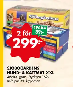 ÖoB SJÖBOGÅRDENS HUND- & KATTMAT XXL erbjuda