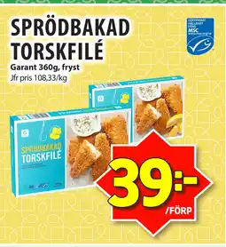 Matvärlden Tensta SPRÖDBAKAD TORSKFILÉ erbjuda