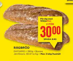 Willys RÅGBRÖD erbjuda
