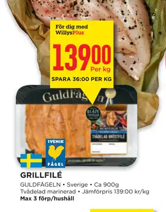 Willys GRILLFILÉ erbjuda