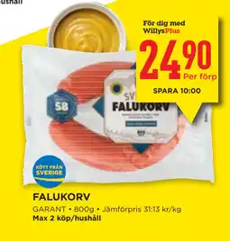 Willys FALUKORV erbjuda
