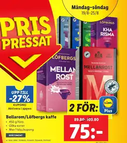 Lidl Bellarom/Löfbergs kaffe erbjuda