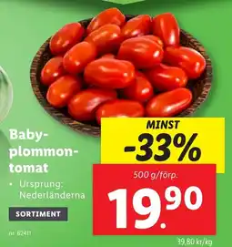 Lidl Baby- plommon- tomat erbjuda