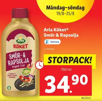 Lidl Arla KöketⓇ Smör & Rapsolja erbjuda