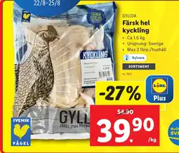 Lidl Färsk hel kyckling erbjuda