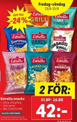 Lidl Estrella snacks erbjuda